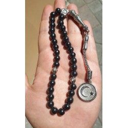 Crescent & Star Hematite Tesbih | Silver Plated | Turkish Pride Crescent & Star Hematite Tesbih | Silver Plated | Turkish Pride